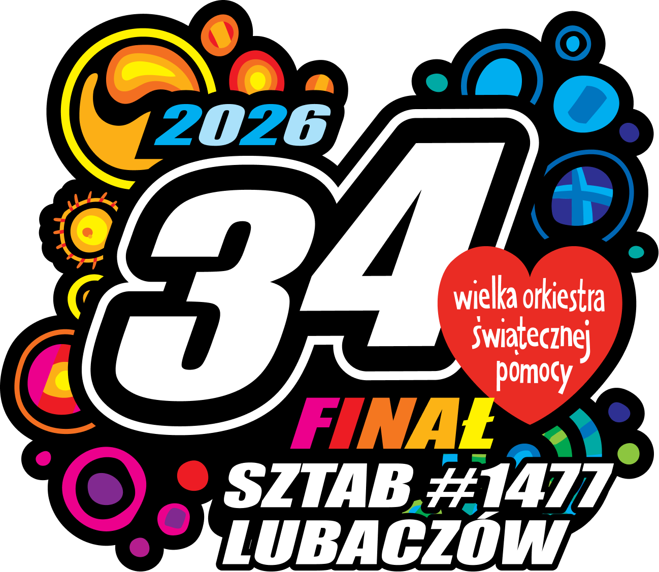 Logo 34. Finału WOŚP, Sztab #1477 Lubaczów