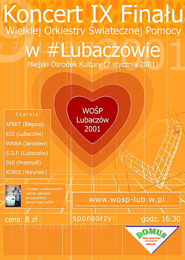 Plakat 9. Finału WOŚP (2001)